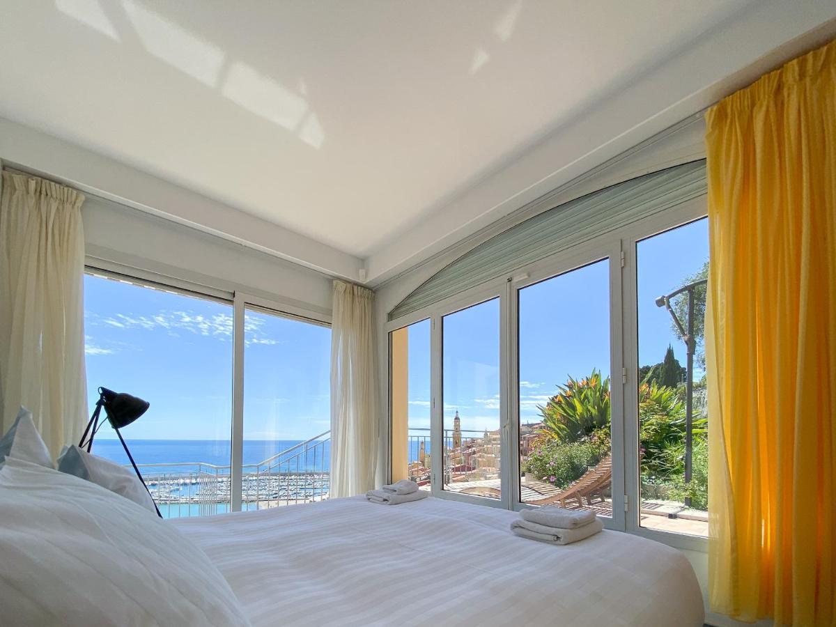 Villa L'Ensoleillee Vue Panoramique Mer, 250 M De La Plage Et Du Centre Ville Menton Exterior photo