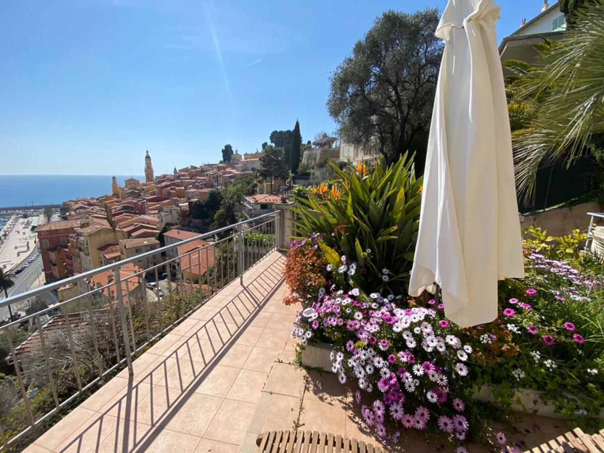 Villa L'Ensoleillee Vue Panoramique Mer, 250 M De La Plage Et Du Centre Ville Menton Exterior photo
