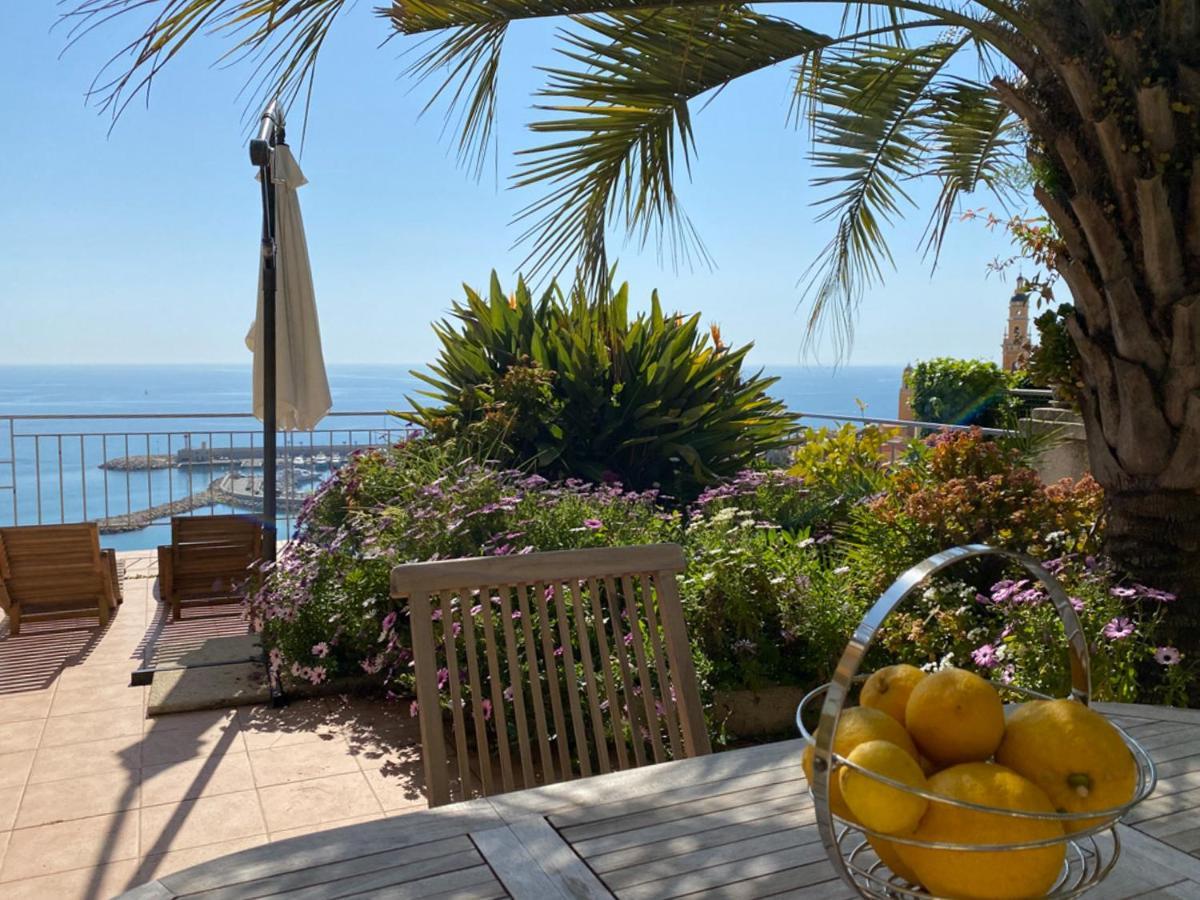 Villa L'Ensoleillee Vue Panoramique Mer, 250 M De La Plage Et Du Centre Ville Menton Exterior photo